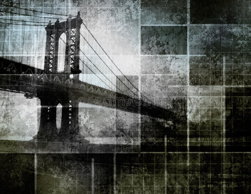 L'arte moderno ha ispirato il ponticello di New York City illustrazione vettoriale L'arte moderno ha ispirato il ponticello di New York City illustrazione vettoriale
