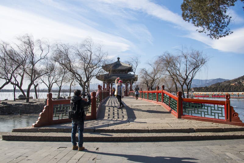 L'Asie Chine, le Pékin, le palais d'été, architecture d'hiver et paysage photo libre de droits L'Asie Chine, le Pékin, le palais d'été, architecture d'hiver et paysage photo libre de droits