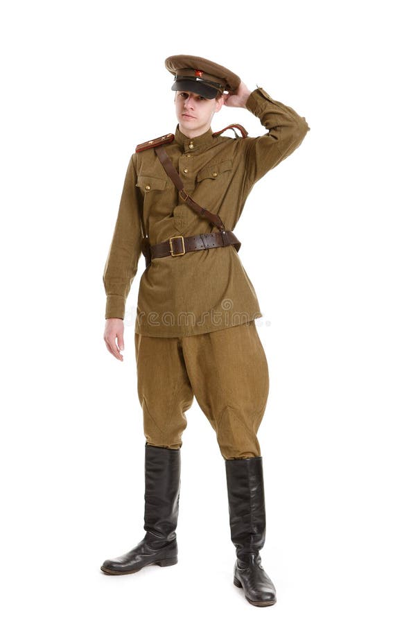 L'attore ha vestito in uniformi militari la seconda guerra mondiale immagine stock libera da diritti L'attore ha vestito in uniformi militari la seconda guerra mondiale immagine stock libera da diritti