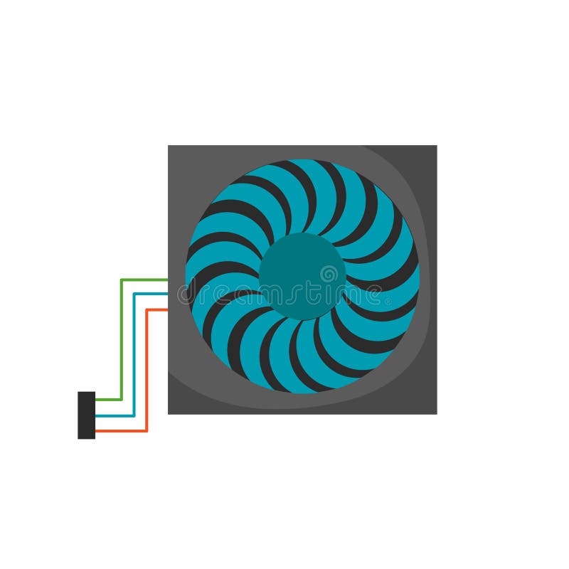 L'attrezzatura e la pala della tecnologia di rotazione della ventola assiale dell'icona della turbina del dispositivo di raffredd illustrazione di stock