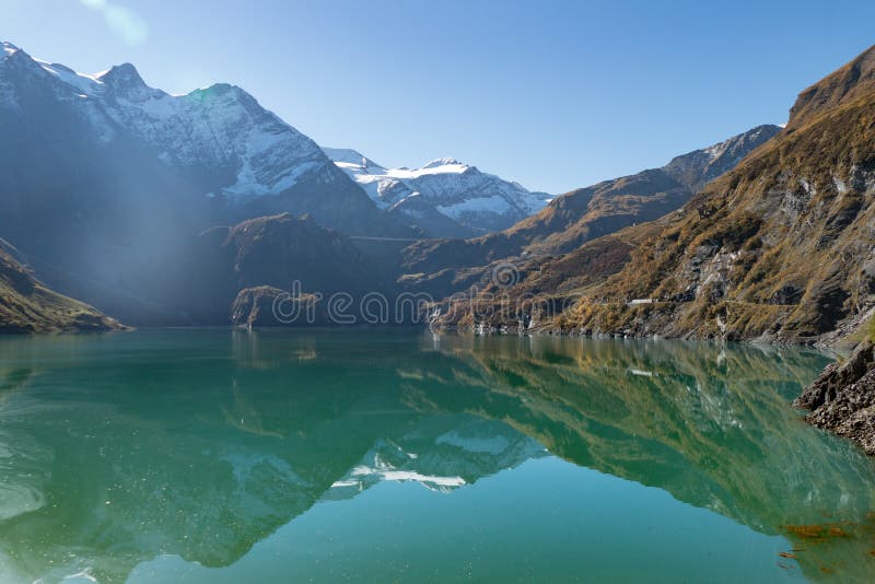 Autumn hike to grosses Wiesbachhorn in glocknergruppe hohe tauern in austria from Kaprun around mooserboden dam and heinrich schweiger haus hutte. Autumn hike to grosses Wiesbachhorn in glocknergruppe hohe tauern in austria from Kaprun around mooserboden dam and heinrich schweiger haus hutte