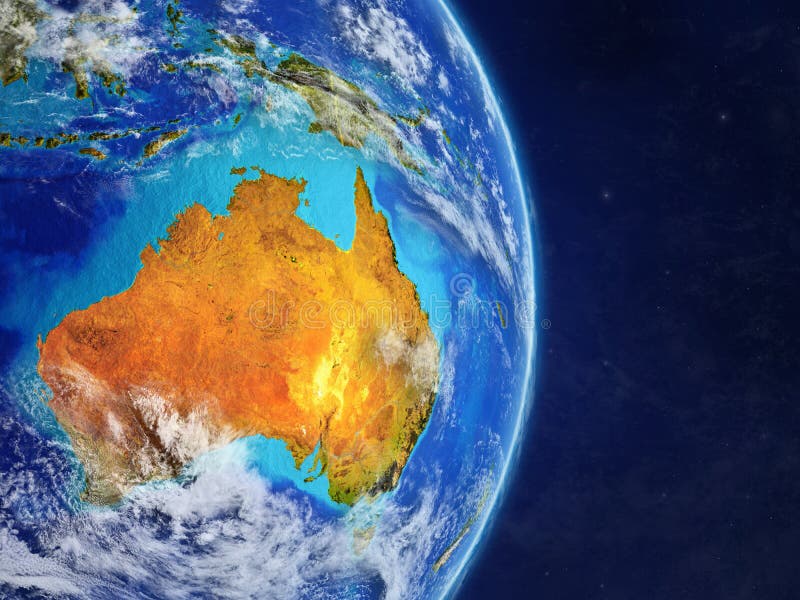 L'Australia Su Terra Illustrazione di Stock Illustrazione di continente, spazio 35644800