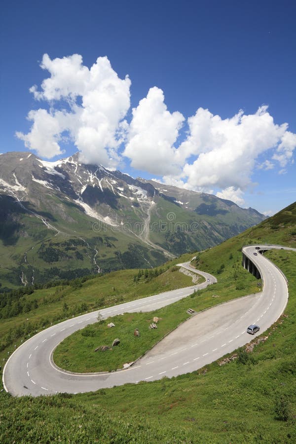 Mountains in Austria. Hohe Tauern National Park, Glocknergruppe range of mountains. Hochalpenstrasse - famous mountain road. Mountains in Austria. Hohe Tauern National Park, Glocknergruppe range of mountains. Hochalpenstrasse - famous mountain road.