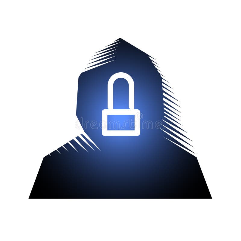 L'avatar est protégé par un capot et verrouillé avec une serrure fermée. le concept de protection des données à caractère personnel. vecteur isolé
