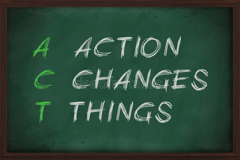 Action Changes Things with white chalk on blackboard. Action Changes Things with white chalk on blackboard.