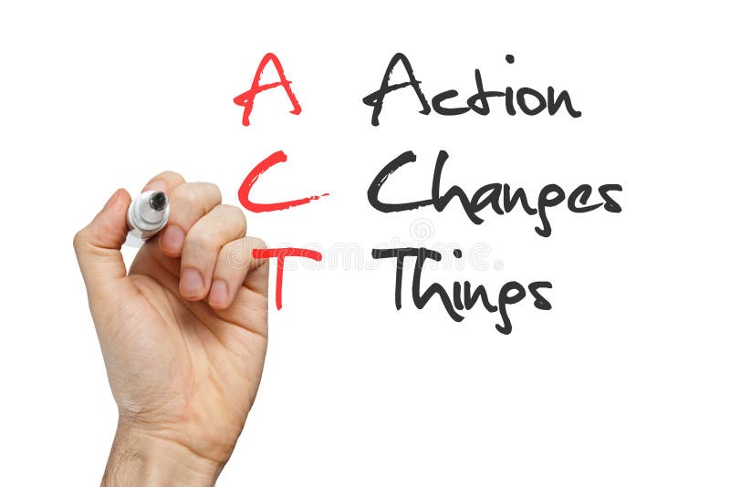 Action Changes Things written by hand on whiteboard. Action Changes Things written by hand on whiteboard