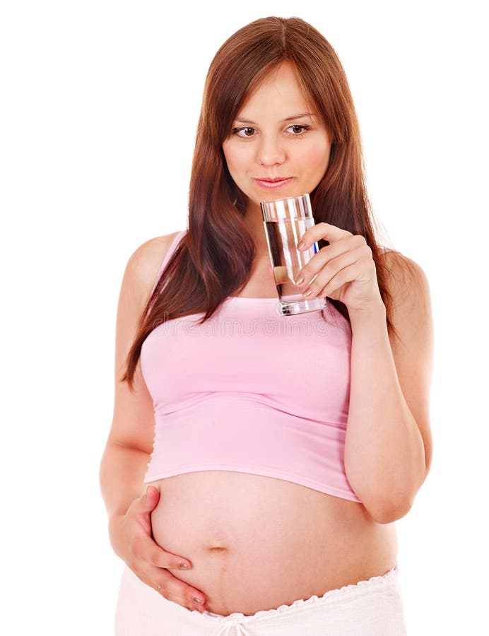 L'eau De Boissons De Femme Enceinte. Image stock Image du sain
