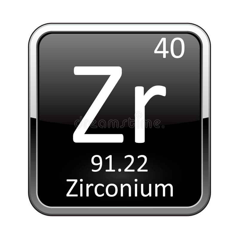 L'elemento della tabella periodica zirconium. illustrazione vettoriale illustrazione di stock