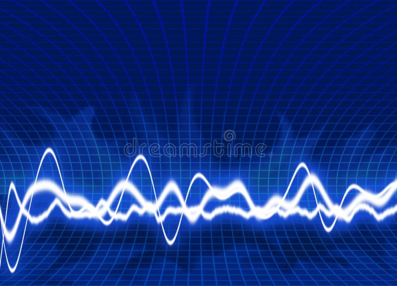 Energy waves - music power - blue background. Energy waves - music power - blue background