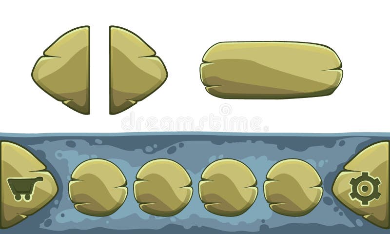L'ensemble de bande dessinée se boutonne avec différentes formes, éléments de GUI de vecteur illustration de vecteur L'ensemble de bande dessinée se boutonne avec différentes formes, éléments de GUI de vecteur illustration de vecteur