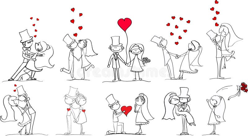 L'ensemble de mariage décrit le vecteur illustration de vecteur L'ensemble de mariage décrit le vecteur illustration de vecteur