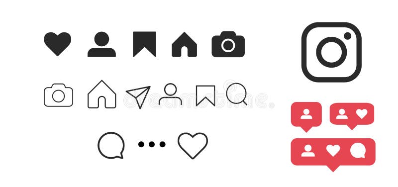 L'ensemble de pictogramme de vecteur d'Instagram de photos sociales d'icônes de media aiment, disciple, commentaire, maison, appa illustration de vecteur L'ensemble de pictogramme de vecteur d'Instagram de photos sociales d'icônes de media aiment, disciple, commentaire, maison, appa illustration de vecteur