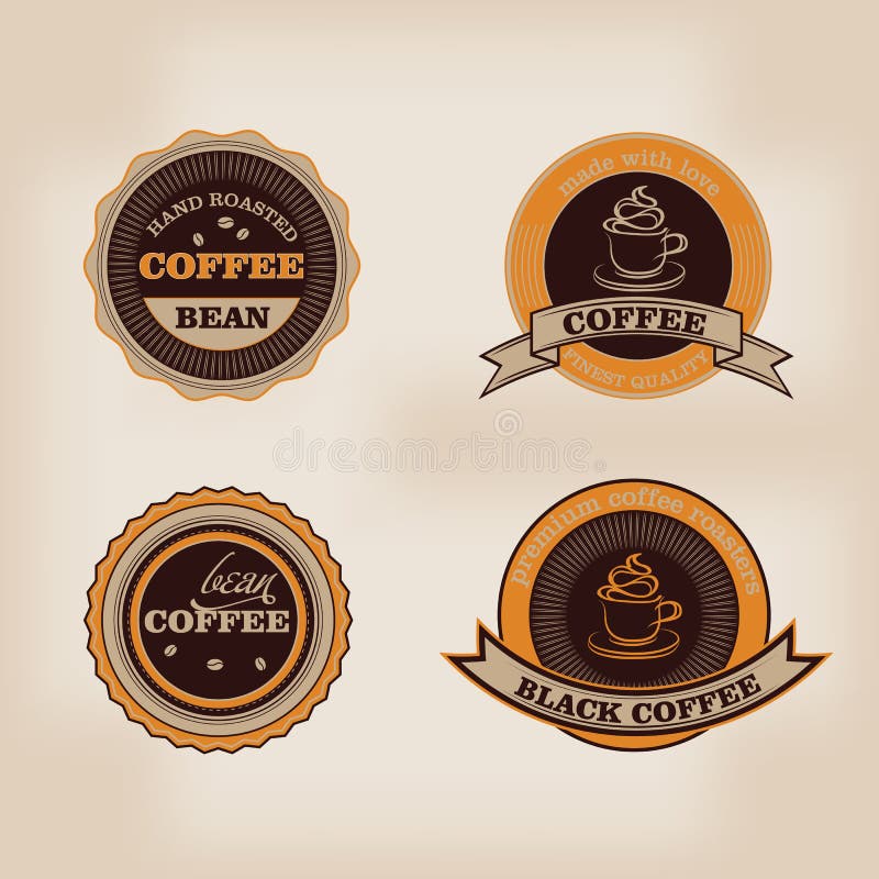 L'ensemble de rétro boutique de café badges, des labels, logo illustration stock L'ensemble de rétro boutique de café badges, des labels, logo illustration stock