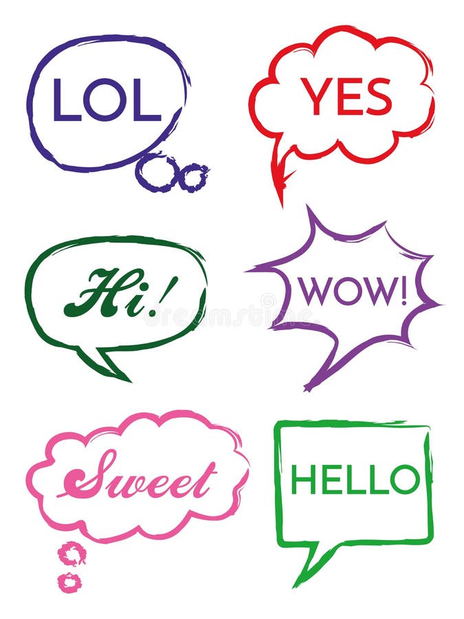 L'ensemble de vecteur de la parole bouillonne dans le style comique Ensemble tiré par la main de fenêtres de dialogue avec des ex illustration libre de droits L'ensemble de vecteur de la parole bouillonne dans le style comique Ensemble tiré par la main de fenêtres de dialogue avec des ex illustration libre de droits