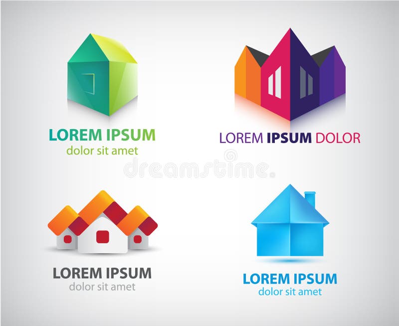 L'ensemble de vecteur de maisons, immobiliers, logos de construction, ic?nes isolent illustration de vecteur L'ensemble de vecteur de maisons, immobiliers, logos de construction, ic?nes isolent illustration de vecteur