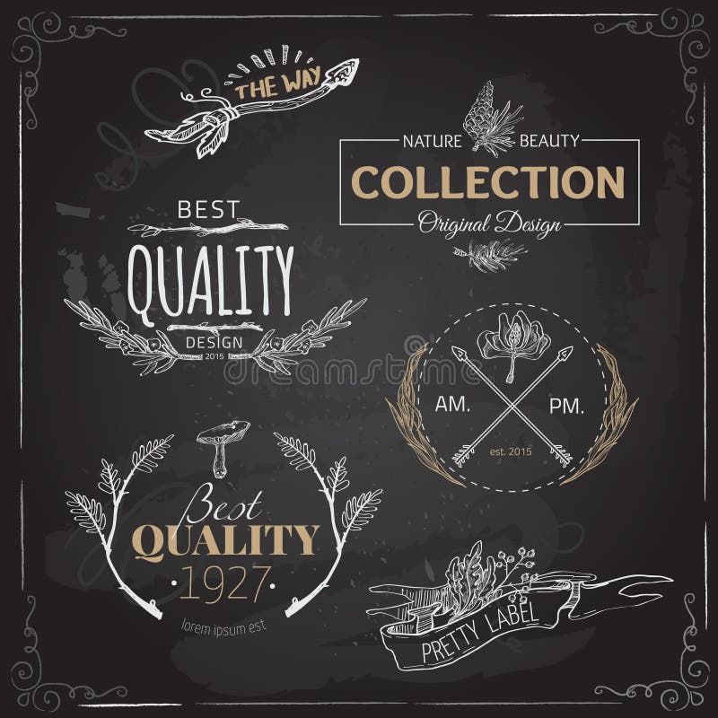 L'ensemble de vintage et de logo moderne de ferme marque et conçoit illustration de vecteur L'ensemble de vintage et de logo moderne de ferme marque et conçoit illustration de vecteur