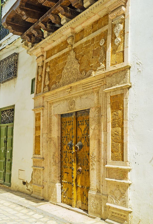 Lentrée Au Manoir Historique à Tunis La Médina Image Stock