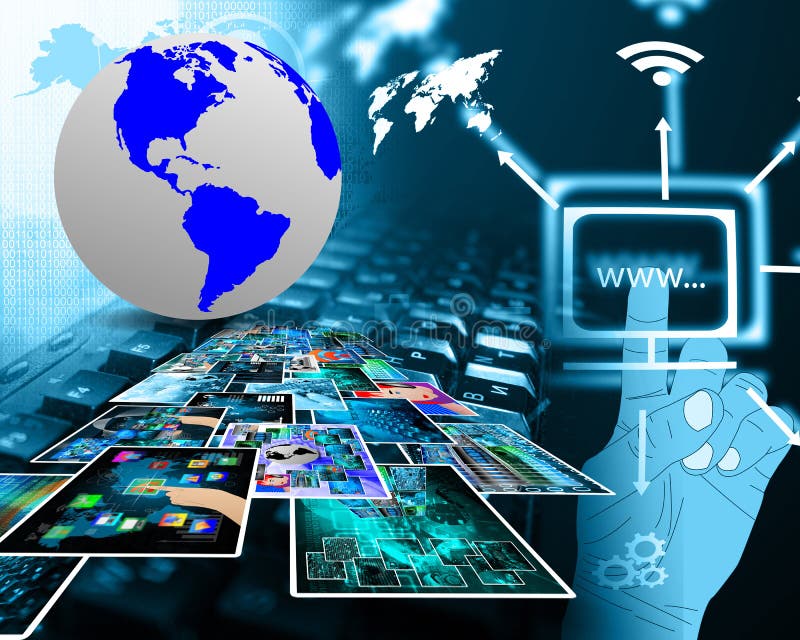 Abstract composition depicting various images and a map of the Earth to designers for various necessities. Abstract composition depicting various images and a map of the Earth to designers for various necessities.