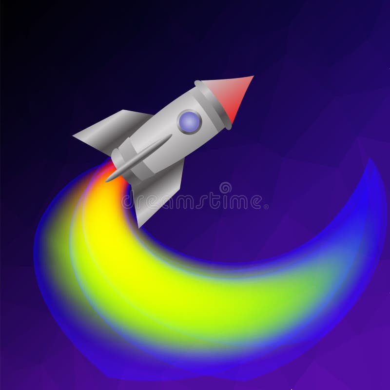 L'espace Rocket sur le ciel bleu illustration de vecteur L'espace Rocket sur le ciel bleu illustration de vecteur