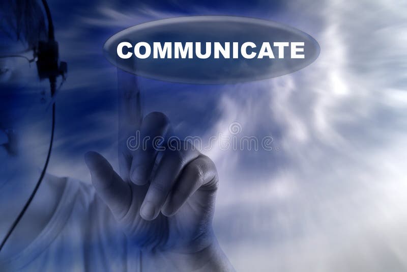 L'essere umano ed il tasto con la parola di comunicano