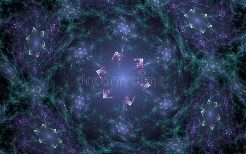 L'estratto di frattale di immagine di sfondo stars nei grumi verdi di energia illustrazione vettoriale L'estratto di frattale di immagine di sfondo stars nei grumi verdi di energia illustrazione vettoriale