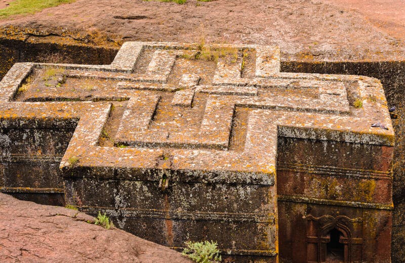 L'Ethiopie, Lalibela. Église de coupe de roche de Moniolitic photographie stock L'Ethiopie, Lalibela. Église de coupe de roche de Moniolitic photographie stock