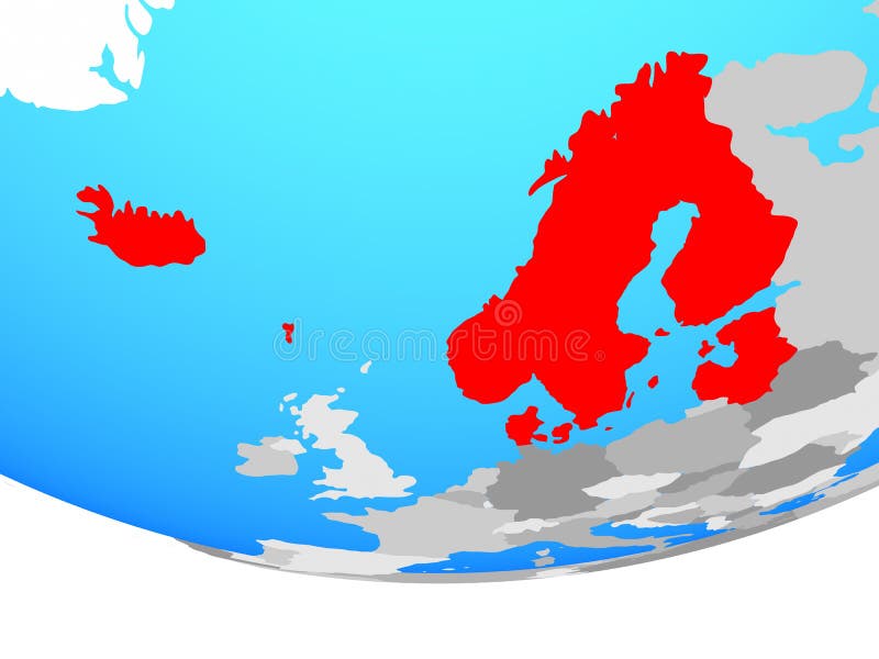 Leurope Du Nord Sur Le Globe Illustration Stock