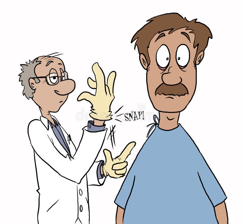 L'examen redouté de prostate illustration libre de droits L'examen redouté de prostate illustration libre de droits