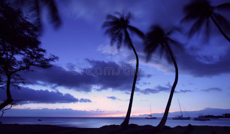 L'Hawai al tramonto immagini stock libere da diritti L'Hawai al tramonto immagini stock libere da diritti