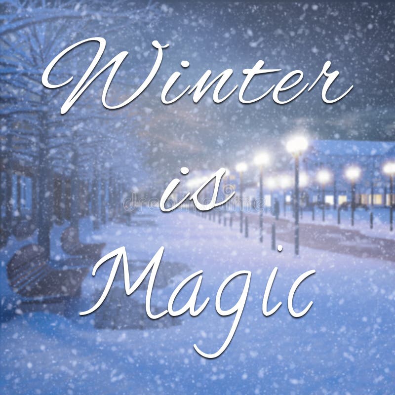 L Hiver Est Citation Inspiree Magique Illustration Stock Illustration Du Dessin Flou