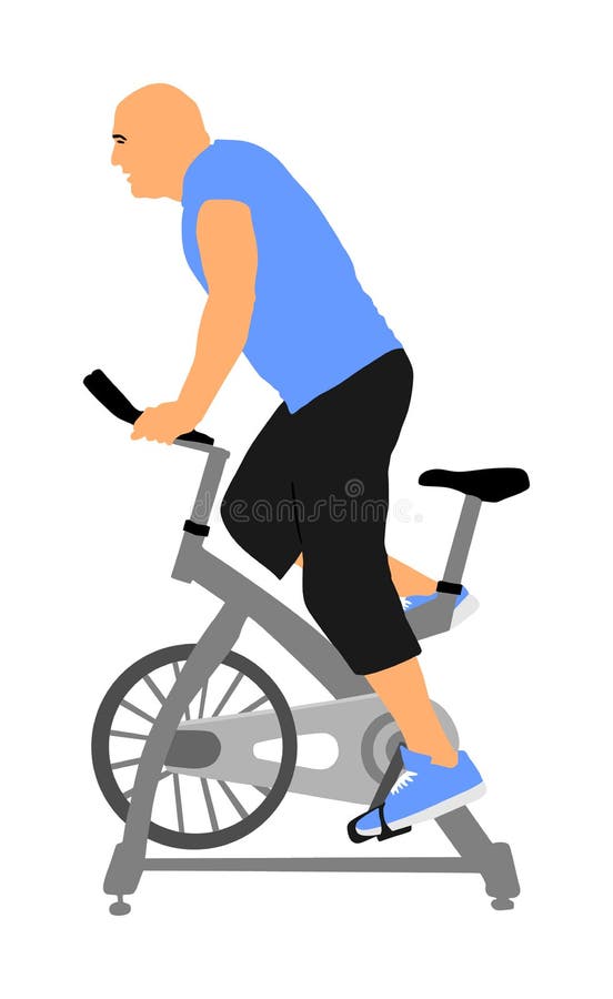 L'homme établissent Sur L'illustration De Vélo D'exercice Faire Du Vélo  Dans La Cardio- Formation De Gymnase Vélos De Recyclage D Illustration  Stock - Illustration du vélo, ajustement: 130645656