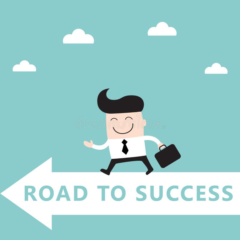L'homme d'affaires va à l'accomplissement de succès de but illustration stock L'homme d'affaires va à l'accomplissement de succès de but illustration stock