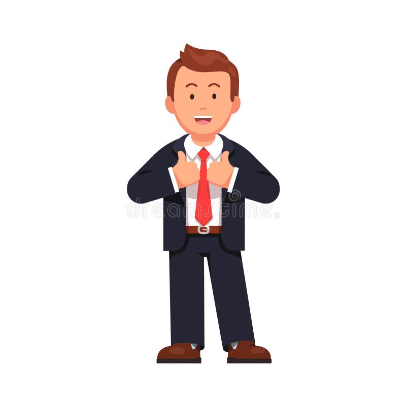 L'homme debout d'affaires montrant des pouces lèvent le geste illustration de vecteur L'homme debout d'affaires montrant des pouces lèvent le geste illustration de vecteur
