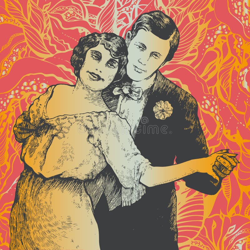 L'homme et le femme dansent un tango illustration stock L'homme et le femme dansent un tango illustration stock