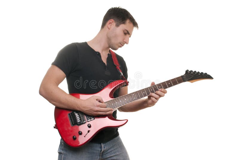 Un Vieil Homme Cool Qui Joue De La Guitare électrique Photo stock - Image  du pensionné, guitariste: 213107428