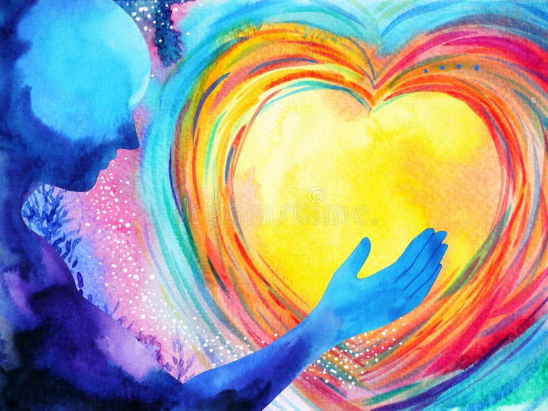 L'humain et l'énergie puissante d'esprit d'amour se relient à la puissance d'univers L'humain et l'énergie puissante d'esprit d'amour se relient à la puissance d'univers