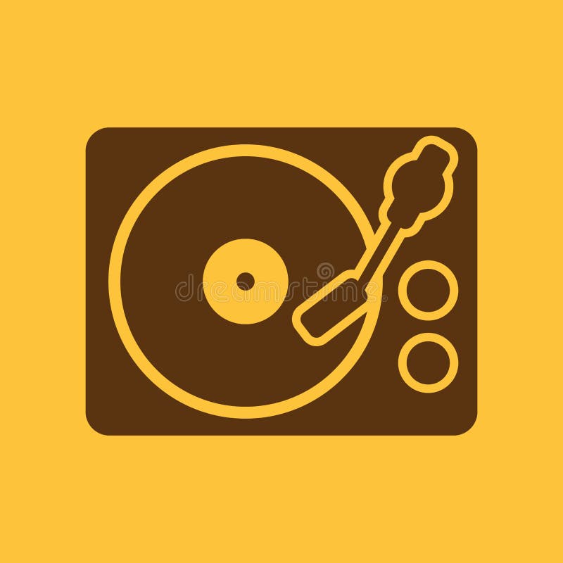 L'icône de plaque tournante Le DJ et la mélodie, musique, symbole de joueur plat illustration de vecteur L'icône de plaque tournante Le DJ et la mélodie, musique, symbole de joueur plat illustration de vecteur