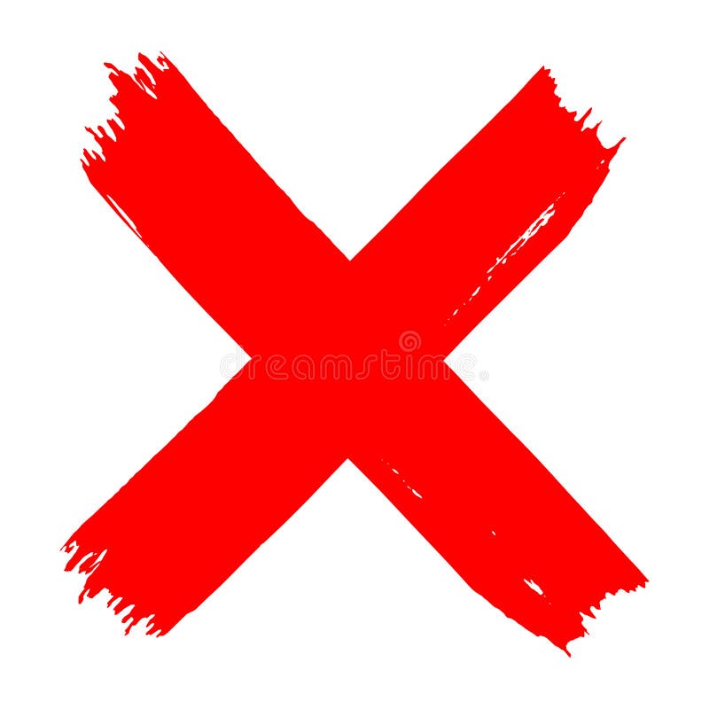 L'icona del vettore a croce rossa x è isolata su fondo bianco