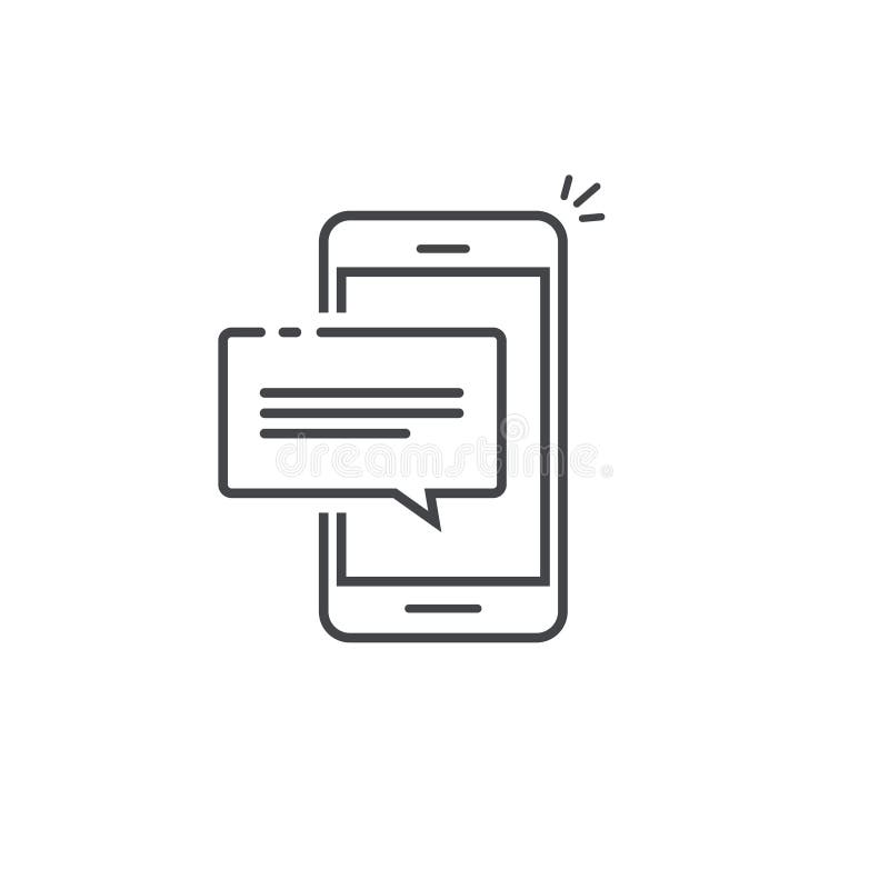 L'icona di vettore di notifica del messaggio di chiacchierata del telefono cellulare ha isolato la linea il profilo, il pittogram royalty illustrazione gratis L'icona di vettore di notifica del messaggio di chiacchierata del telefono cellulare ha isolato la linea il profilo, il pittogram royalty illustrazione gratis