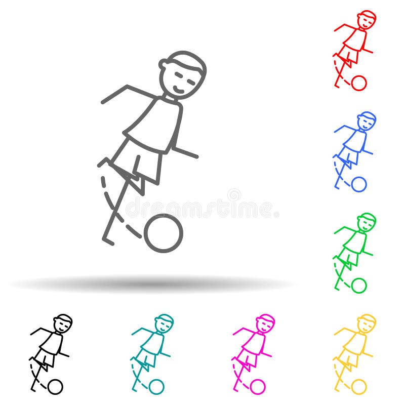 l'icona kicker colpisce l'icona in stile multicolore a sfera Linea sottile semplice, vettore di struttura del calcio nelle icone illustrazione vettoriale l'icona kicker colpisce l'icona in stile multicolore a sfera Linea sottile semplice, vettore di struttura del calcio nelle icone illustrazione vettoriale