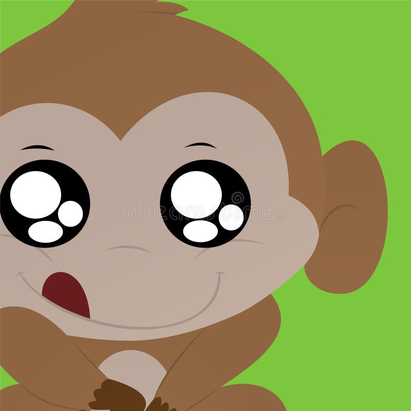 Le singe montre le doigt illustration de vecteur. Illustration du