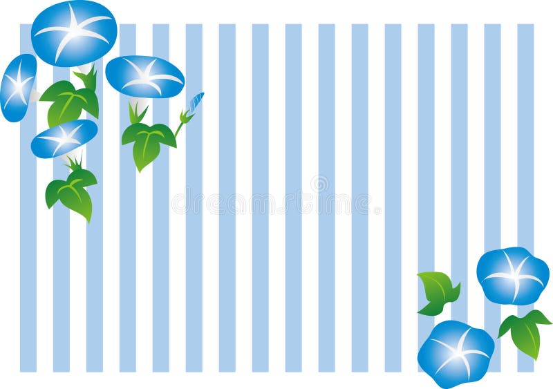 L'illustration et le cadre de fleur de gloire de matin barrent le fond illustration de vecteur L'illustration et le cadre de fleur de gloire de matin barrent le fond illustration de vecteur