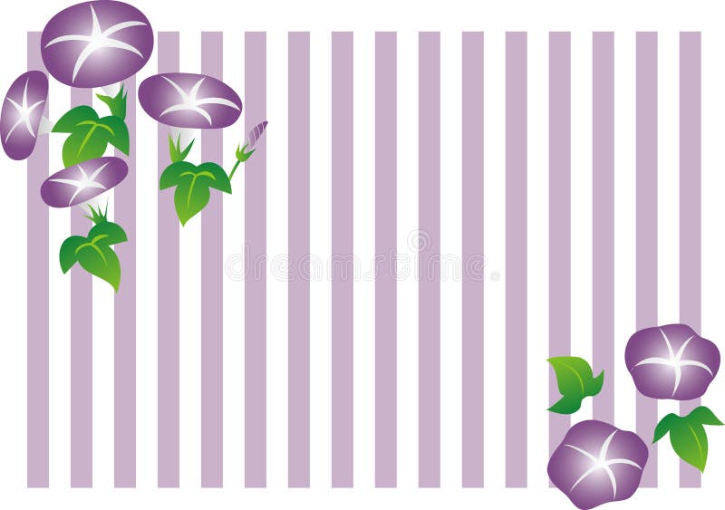 L'illustration et le cadre de fleur de gloire de matin barrent le fond illustration libre de droits L'illustration et le cadre de fleur de gloire de matin barrent le fond illustration libre de droits