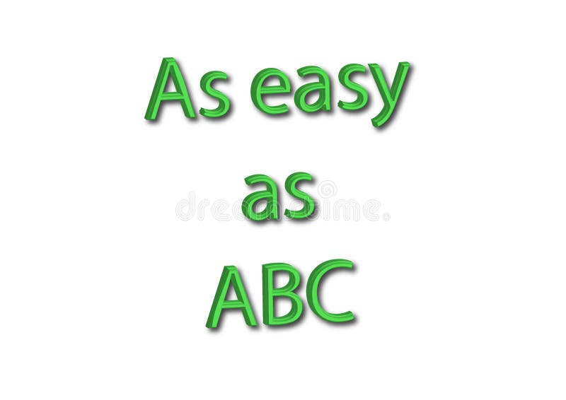 L'illustration, idiome écrivent aussi facile qu'ABC d'isolement à un CCB blanc illustration stock L'illustration, idiome écrivent aussi facile qu'ABC d'isolement à un CCB blanc illustration stock