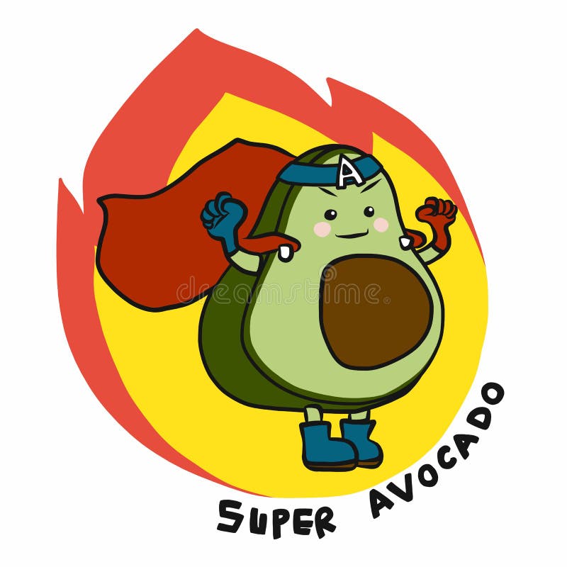 L'illustrazione del logo di Super avocado hero su Fire Cartoon royalty illustrazione gratis