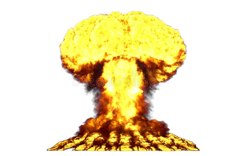 L'illustrazione di scoppio 3D di grande alta esplosione dettagliata del fungo atomico con gli sguardi del fumo e del fuoco gradis illustrazione di stock L'illustrazione di scoppio 3D di grande alta esplosione dettagliata del fungo atomico con gli sguardi del fumo e del fuoco gradis illustrazione di stock