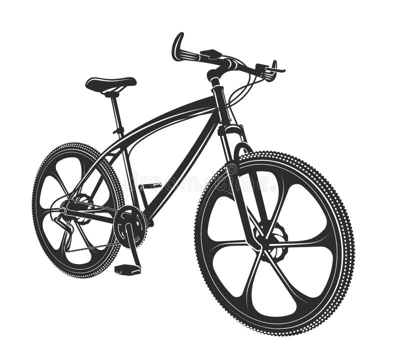 L'illustrazione di vettore moden la bicicletta su fondo bianco royalty illustrazione gratis L'illustrazione di vettore moden la bicicletta su fondo bianco royalty illustrazione gratis
