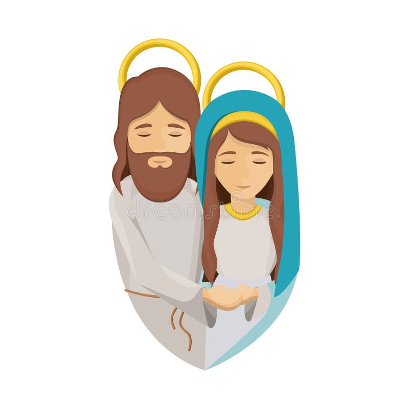 L'immagine variopinta con il mezzo ente di vergine Maria e Gesù ha abbracciato illustrazione di stock L'immagine variopinta con il mezzo ente di vergine Maria e Gesù ha abbracciato illustrazione di stock