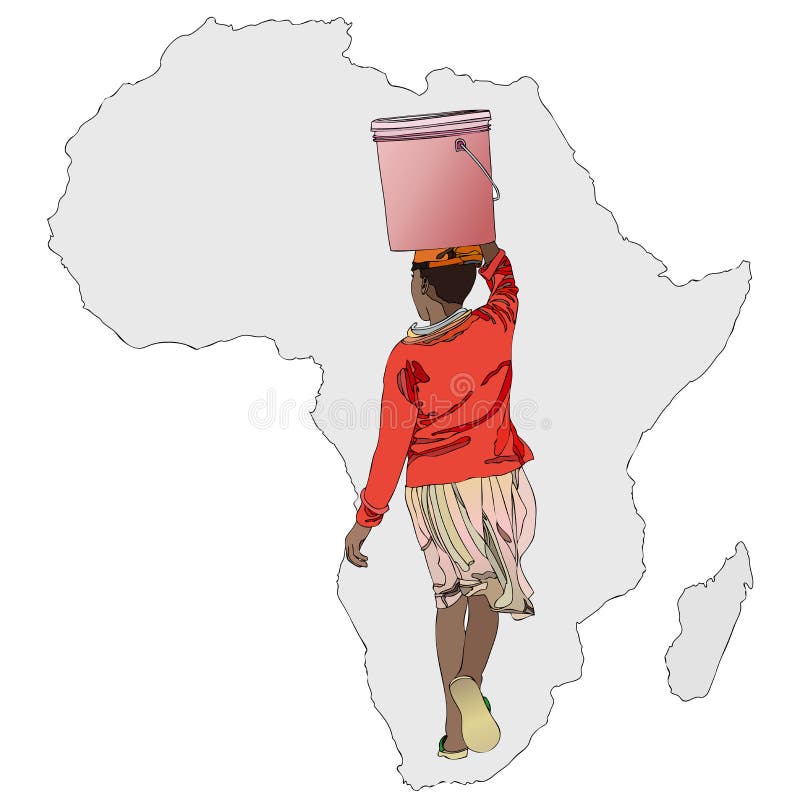 L'importance de l'eau en Afrique illustration stock L'importance de l'eau en Afrique illustration stock