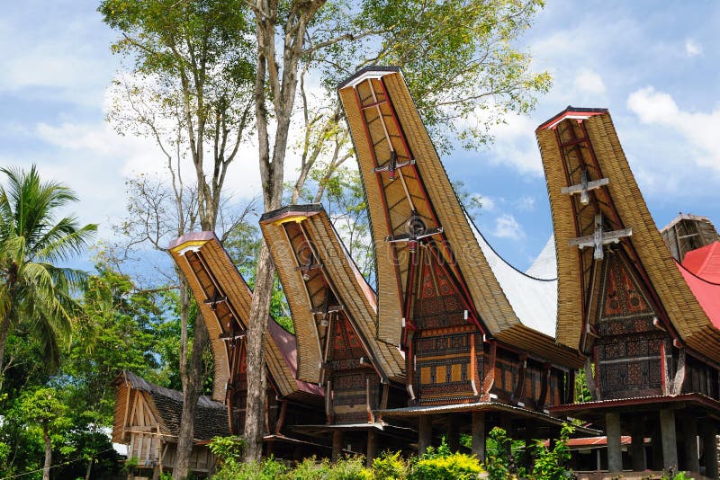 L'Indonésie, Sulawesi, Tana Toraja, village traditionnel images libres de droits L'Indonésie, Sulawesi, Tana Toraja, village traditionnel images libres de droits